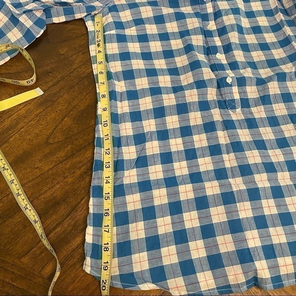 J.McLaughlin Wren Tunic Blue Gingham Check Button Down Shirt Size Small - Picture 10 of 10